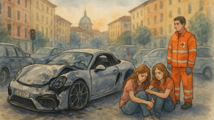 incidente Porsche Milano 26 marzo